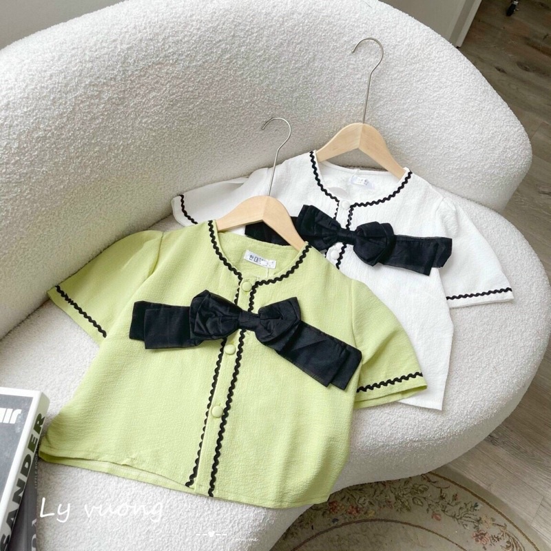 Áo Sơ mi Tiểu Thư Nữ tay bồng nơ xinh m129