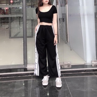 QUẦN ỐNG RỘNG CÚC BẤM [ảnh thật]