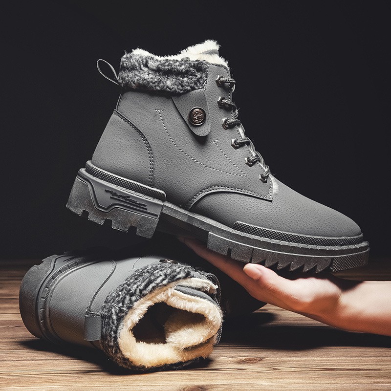 Giày Bốt Martin Lót Nhung Cotton Giữ Ấm Phong Cách Hàn Quốc Thời Trang Mùa Đông Cho Nam 2021 | BigBuy360 - bigbuy360.vn