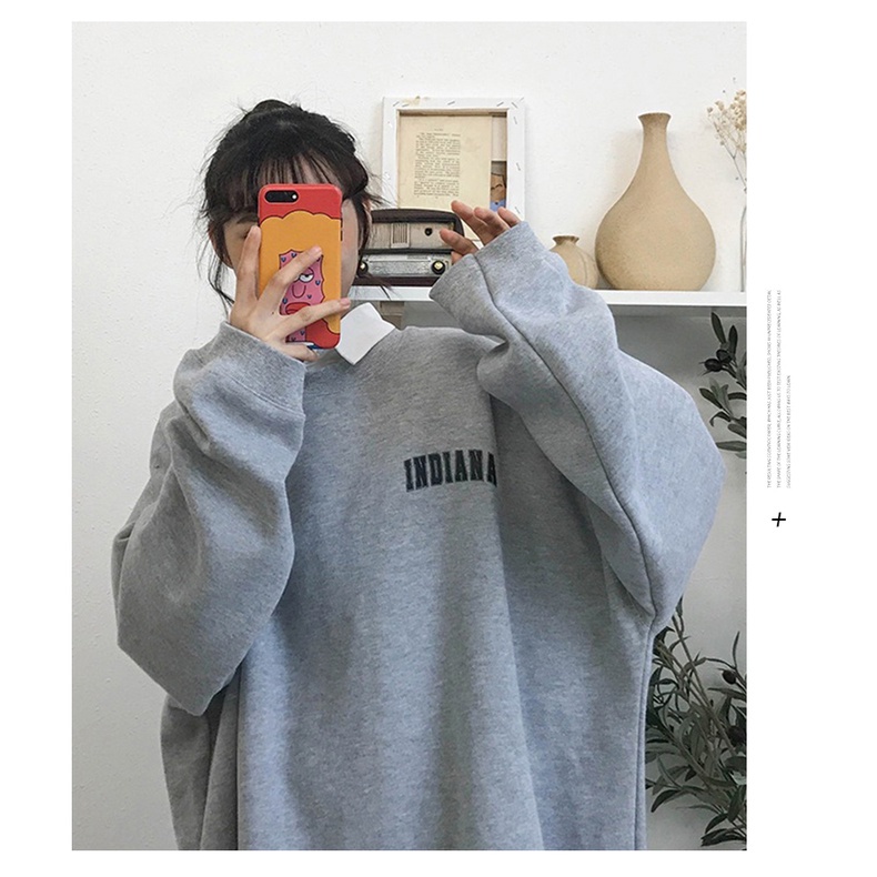 Áo Sweatshirt Tay Dài Cổ Tròn Vải Mỏng In Họa Tiết Cổ Điển Thời Trang Mùa Thu Phong Cách Hàn Quốc Cho Bạn Nữ | BigBuy360 - bigbuy360.vn