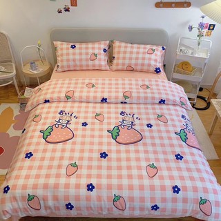 Bộ chăn ga Cotton Cao cấp ( Cotton 100% )- mẫu cô bé dâu cute