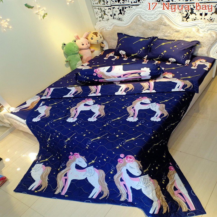 Set 4 Món Chăn Hè Trần Bông Mẫu NGỰA BAY cute cho bé trungvbhp_shopalot2