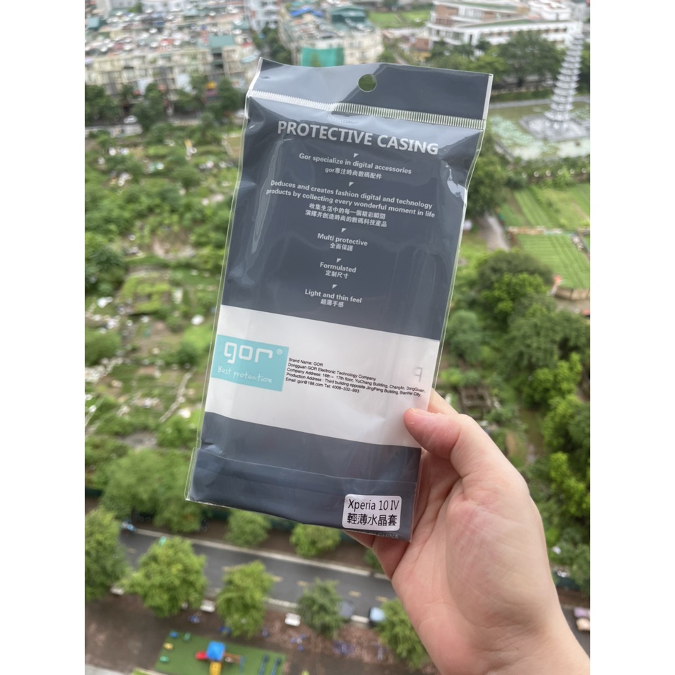 Ốp lưng Sony Xperia 10 IV  hãng Gor silicon, trong suốt, gờ bảo vệ Camera