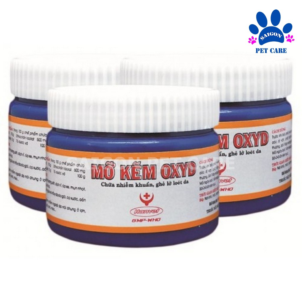 Mỡ kẽm OXYD bôi ngoài da chữa nhiễm khuẩn, ghẻ lở, loét da cho chó mèo