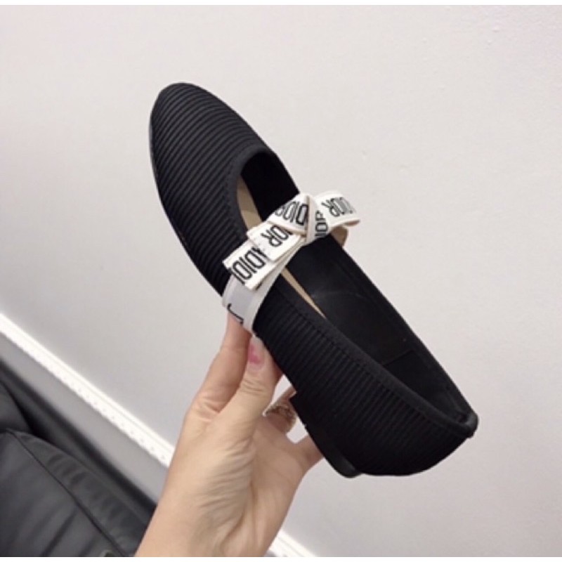 Giày búp bê đính nơ style sang trọng Dio