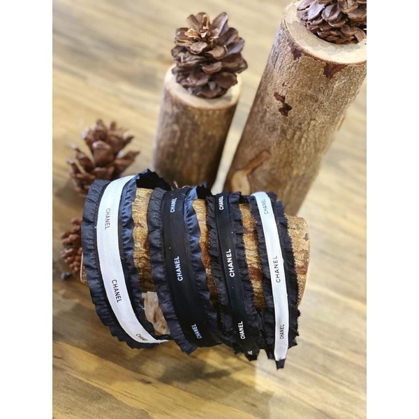 Cài tóc phối màu ruy băng trắng đen BOT DORIS sang chảnh phong cách Hàn Quốc