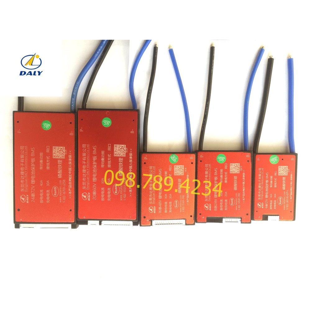 Mạch BMS 8S 12S 15S 16S 20S 24S 24V 36V 48V 60V 72V ,sạc cân bằng LiFePO4 3.2V (Chính hãng DALY)