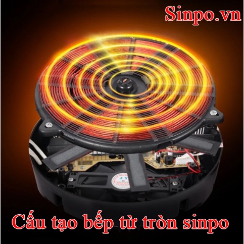 Bếp từ lẩu âm bàn tròn SINPO 800W, bếp lẩu cô đơn, bếp lẩu đơn 1 người, lẩu băng chuyền cho nhà hàng