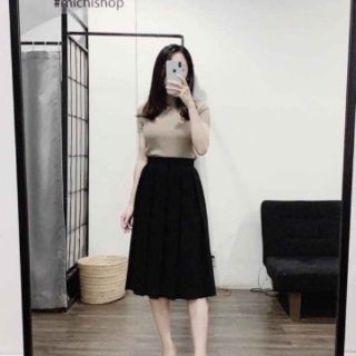 chân váy xếp ly xòe