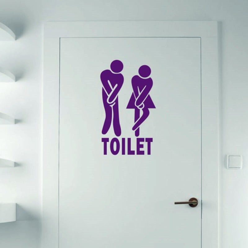 Đề can hình đàn ông và phụ nữ dùng để trang trí nhà vệ sinh