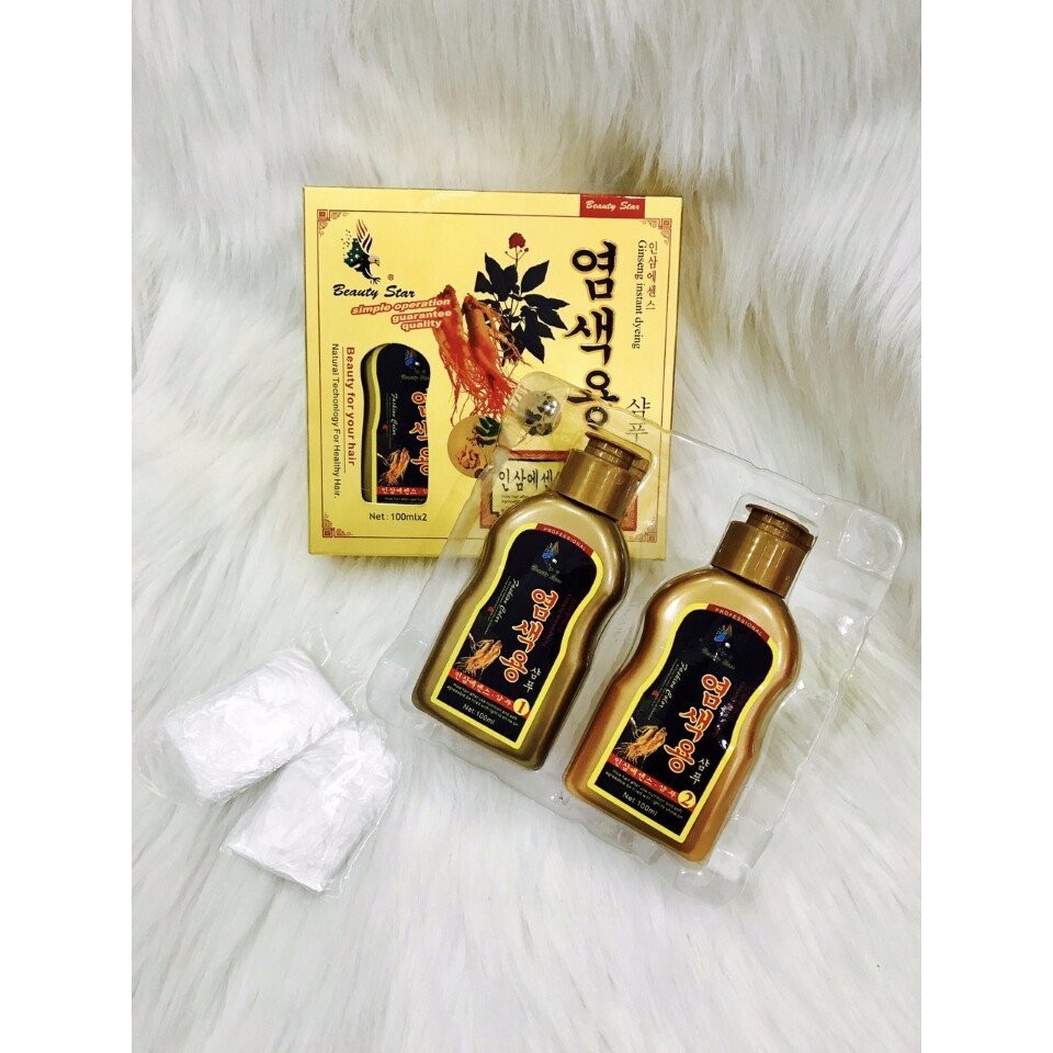 Dầu Gội Đen Tóc Ginseng Instant Dying Beauty Star Hàn Quốc - DC