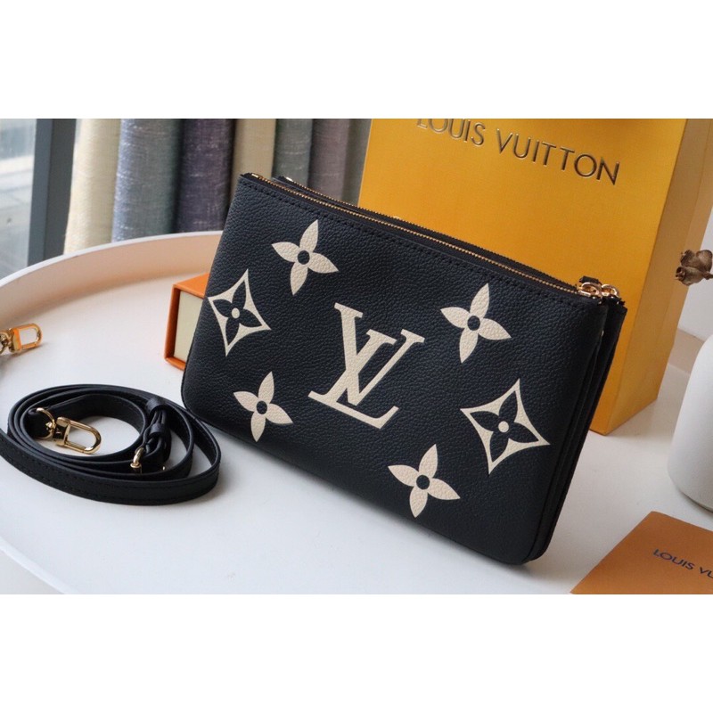 Clutch của nam Louis Vuitton LV Double Zip Pochette Monogram Empreinte da thật cao cấp