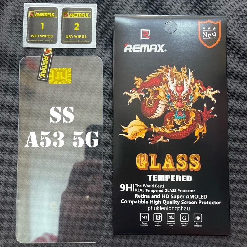 (R1)Miếng Dán Cường Lực Samsung A53 5G Trong Suốt Mỏng Chính Hãng Remax