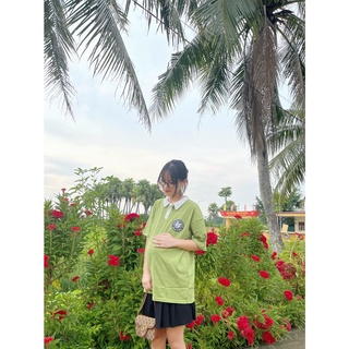 Áo bầu thời trang công sở chất cotton cổ sơ mi freesize dưới 70kg