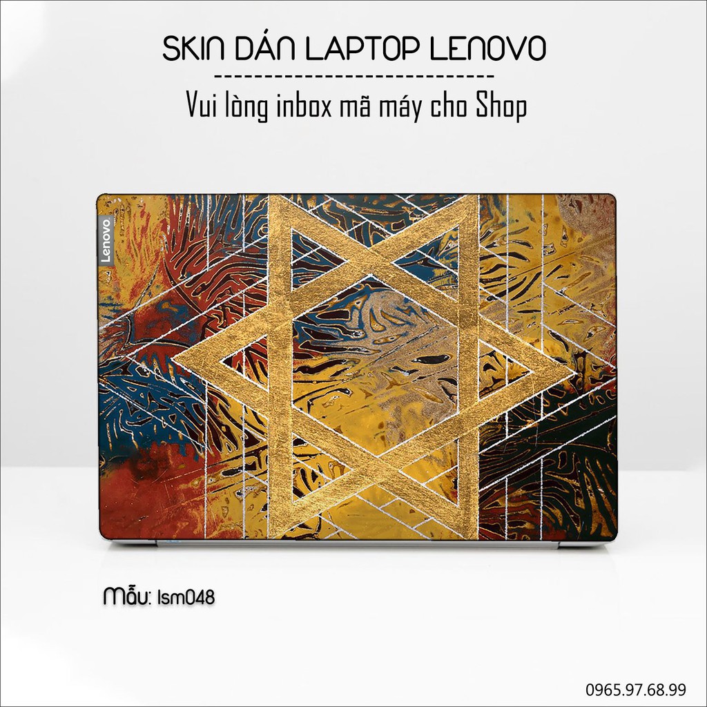 Skin dán Laptop Lenovo in hình Tấm Khiên David - lsm048 (inbox mã máy cho Shop)