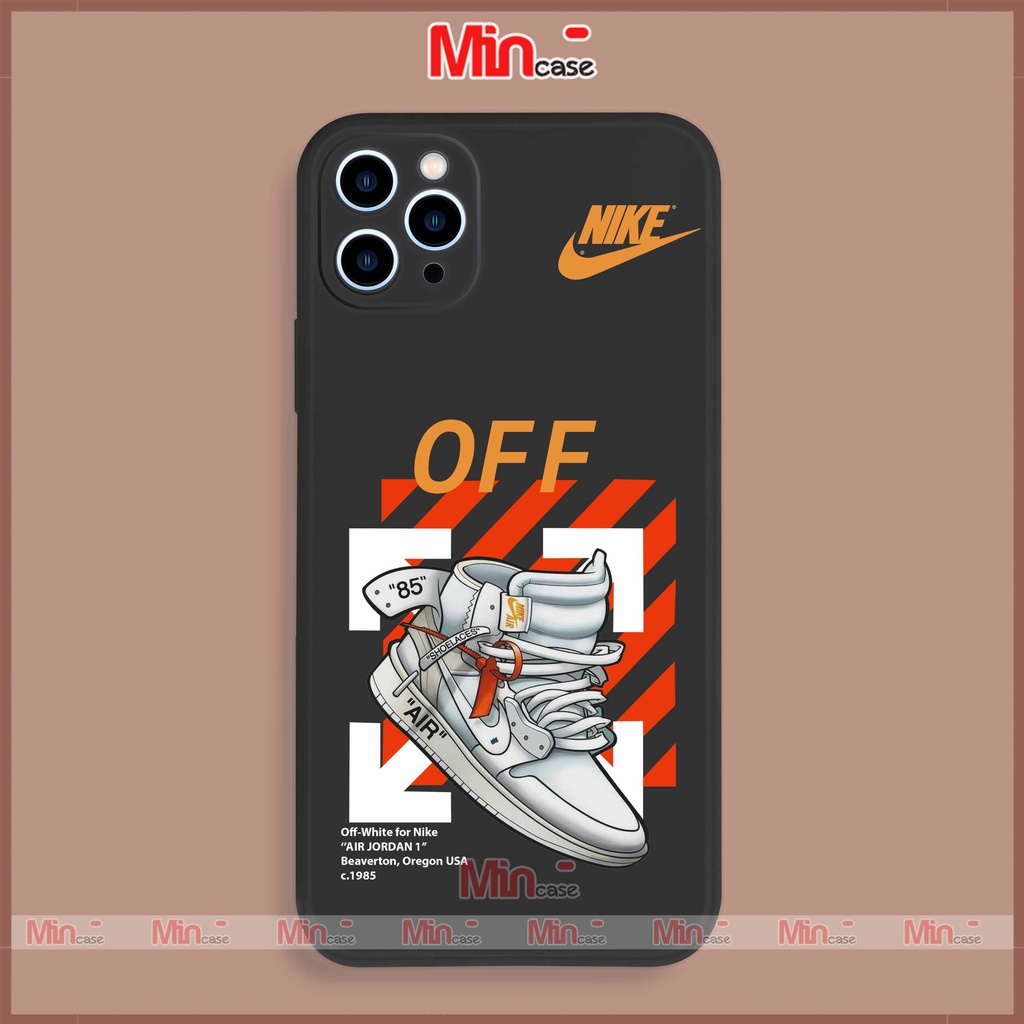 Ốp lưng điện thoại iPhone Nike cạnh viền vuông silicon dẻo bảo vệ camera ip 6/6s/7/8/X/XS/XR/11/12/13/14 Pro Plus Max