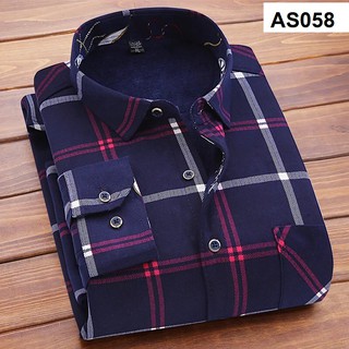 Áo sơ mi nhung kẻ caro cap cấp AS058