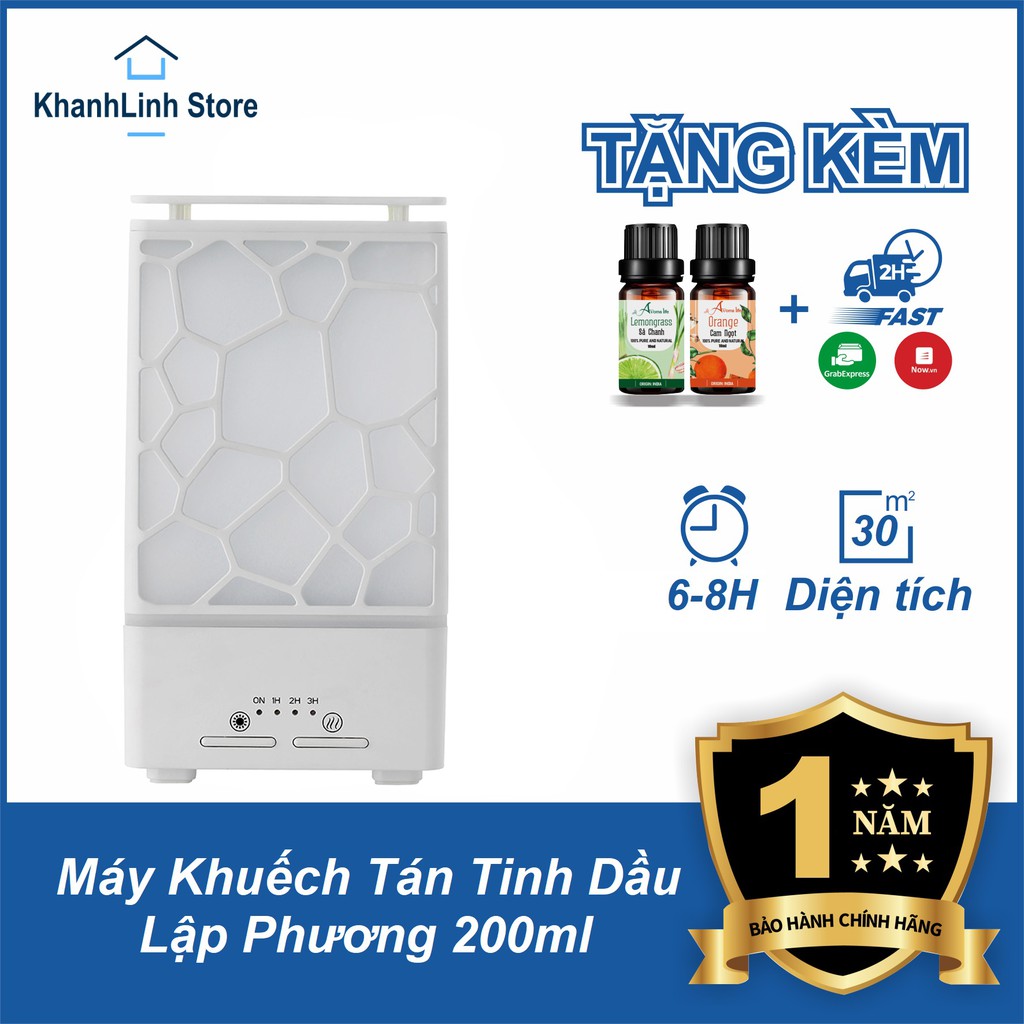 Máy Xông Tinh Dầu, khuếch tán, phun sương trong không khí Hình Lập Phương + Tặng Tinh Dầu, Giá sỉ từ 160k