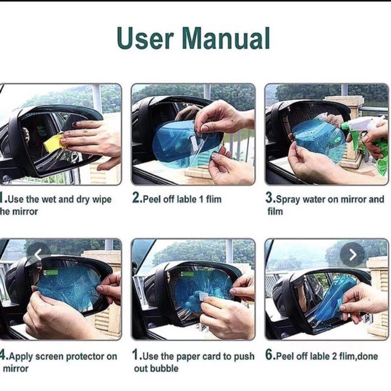 Miếng Dán Gương Chiếu Hậu Xe Hơi/Gương Chiếu Hậu Tự Dính Chống Thấm Nước/Sương Mù Kích Thước 30x100cm Diy