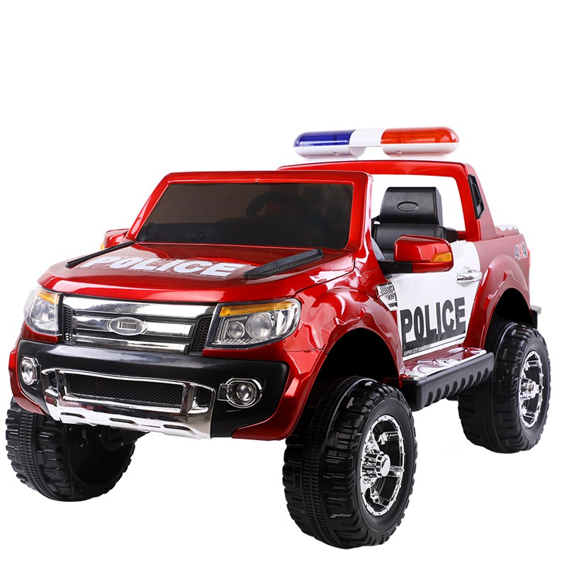 Ô tô điện bán tải cảnh sát kiểu dáng Ford Ranger 150-X6 ghế da,4 động cơ,có còi hú