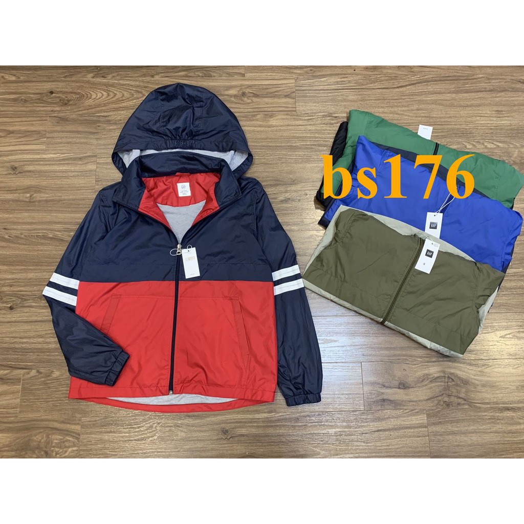 * Mã BS176: Áo gió Gap bé trai hàng VNXK, lớp gió ngoài chống nước nhẹ, trong lót cotton mềm
