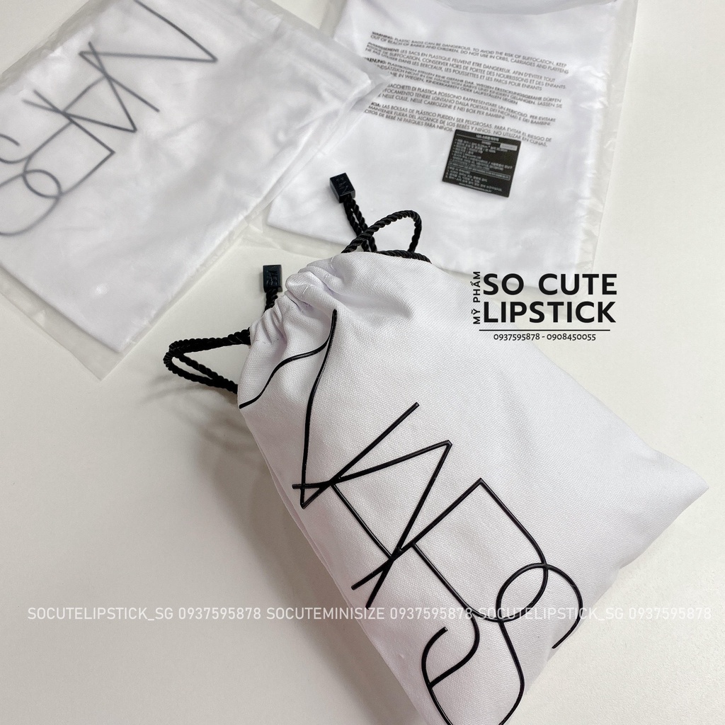 Túi dây rút NARS trắng 20x15 Đựng Mỹ Phẩm