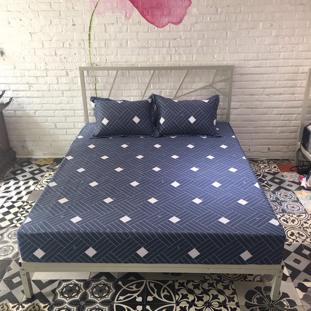 Ga / Bộ ga chun 1.2m x 1.9m - Không chần - Hàng Sông Hồng - Chất cotton