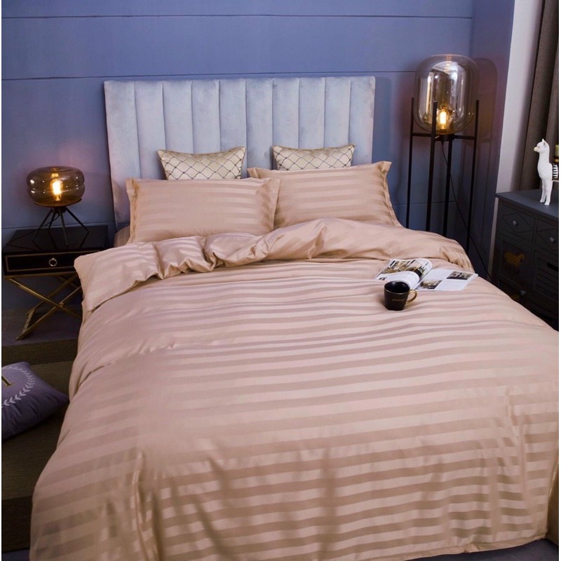 BỘ CHĂN DRAP KHÁCH SẠN - BỘ CHĂN GA COTTON SỌC