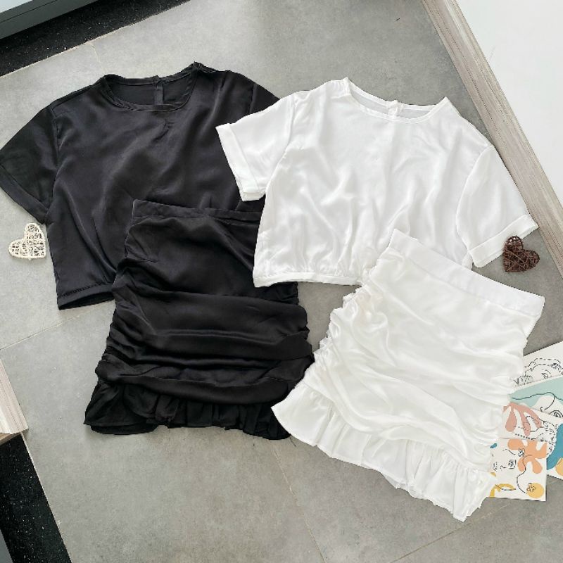 SET ÁO KIỂU CHÂN VÁY NHÚN