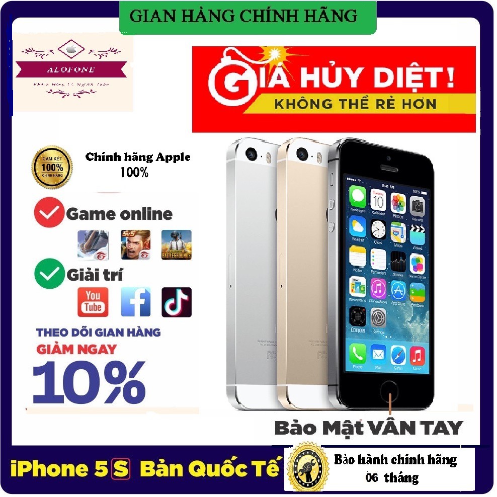 Điện Thoại IPhone 5S_Quốc Tế. Zin, đẹp keng, Full Box. Hàng chính hãng Apple | BigBuy360 - bigbuy360.vn