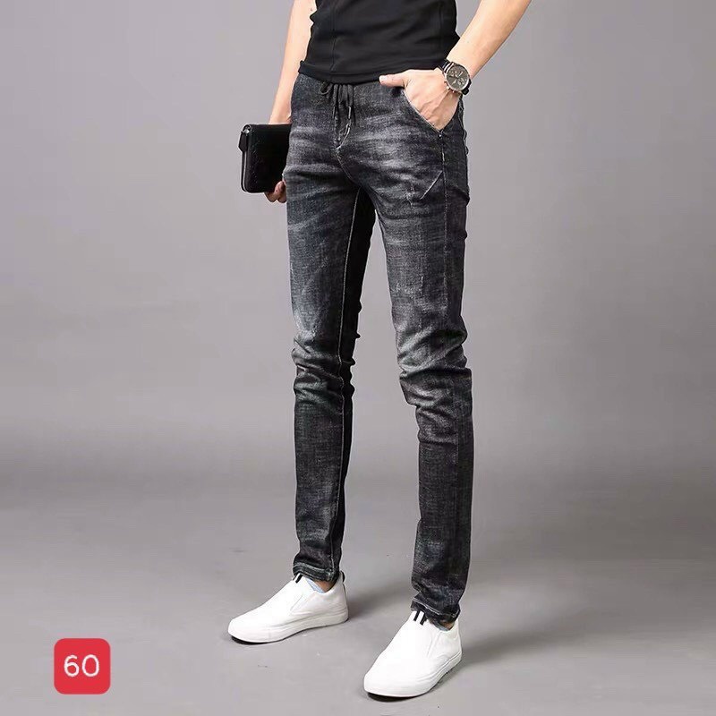 QUẦN JEAN NAM ĐEN MỜ TRƠN THANH LỊCH VẢI CO GIÃN 60