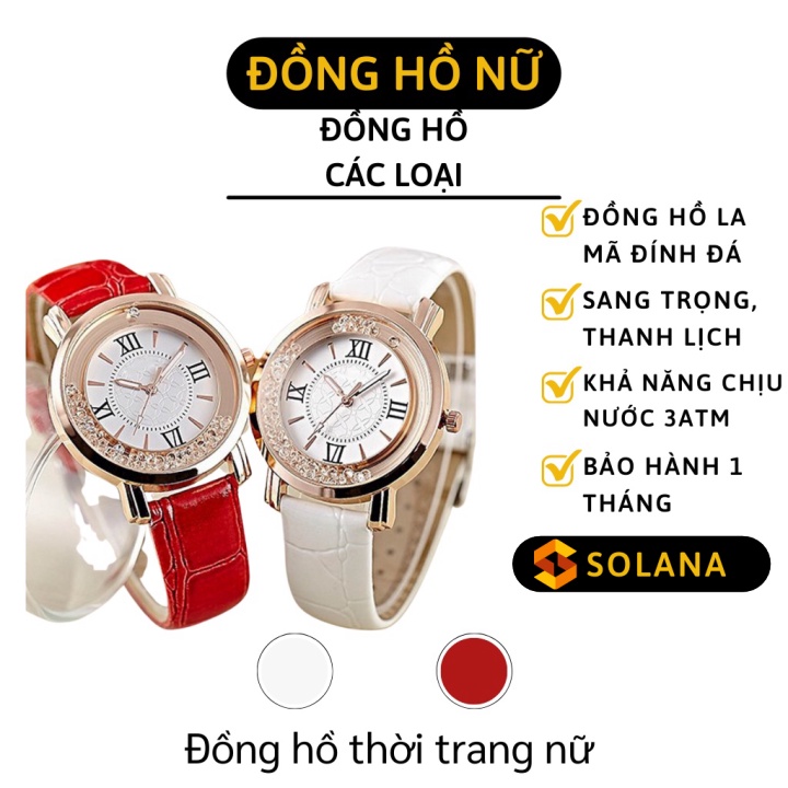 Đồng Hồ Nữ Dây Da Thời Trang Mặt Tròn Kiểu Số La Mã Cực Sang Trọng 8157