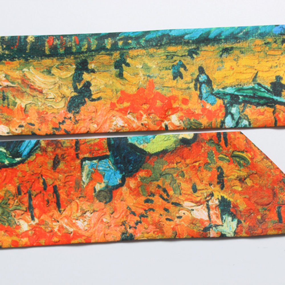Khăn Lụa In Họa Tiết Tranh Sơn Dầu Cổ Điển Dài 100cm