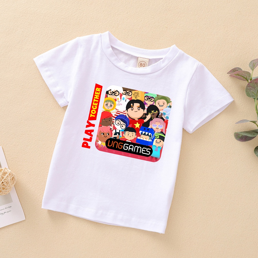 Áo thun cộc tay cho bé in hình nhân vật trong Play Together cực hot