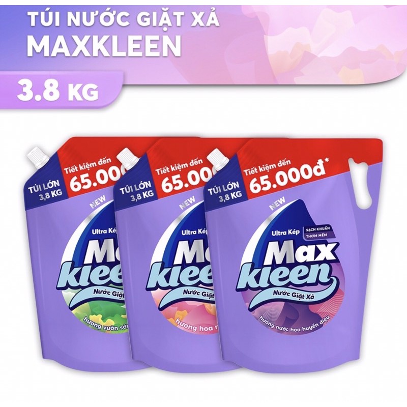 Nước giặt xả Maxkleen 3,8kg các loại chính hãng siêu rẻ