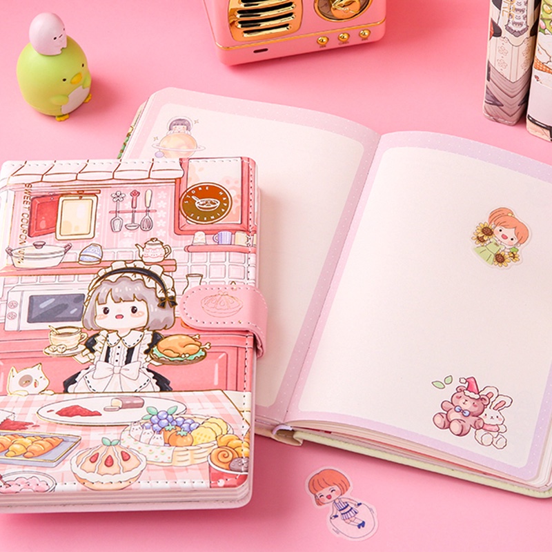Set 112 tấm sổ tay từ tính họa tiết hoạt hình lãng mạn dễ thương