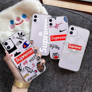 Ốp điện thoại TPU mềm trong suốt in hình logo Supreme cho iPhone XS Max XR X 11 Pro 7 8 6 6S Plus 97S