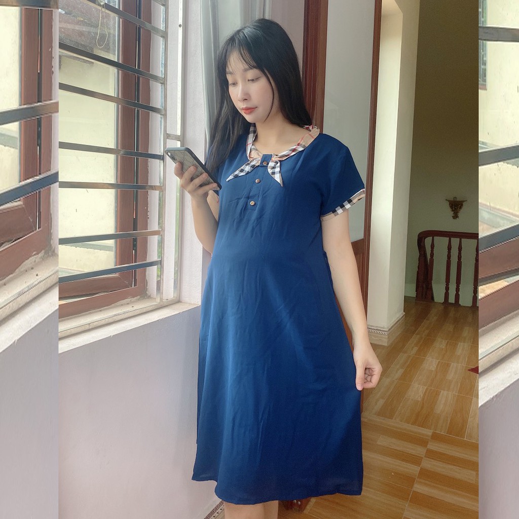 Đầm Bầu,Váy Bầu Suông Xinh Xắn Mẫu Mới Thiết Kế Thời Trang Cho Các Mẹ Iu