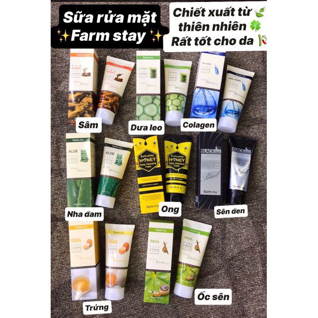 Sữa rửa mặt tẩy trang Farmstay 180ml - dưỡng trắng, làm sạch mụn,se khít lỗ chân lông - HKBEAUTY.VN