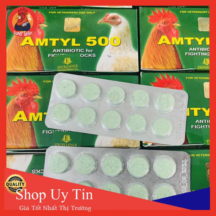 Amtyl 500 Hộp 1 Vĩ {10 Viên} Dùng Cho Gà Bị Tang-Khò Khè-Sổ Mũi