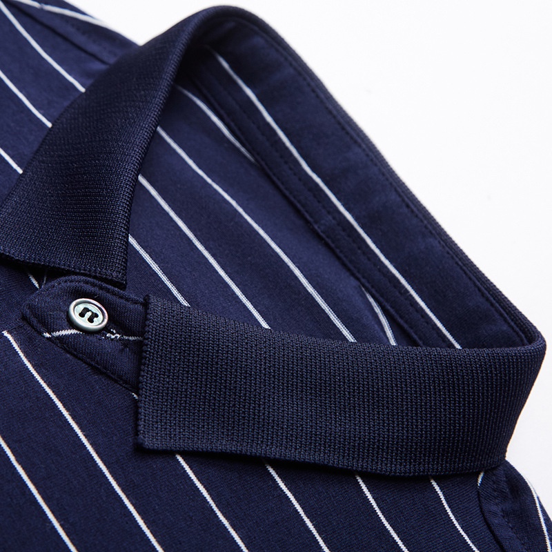 Áo thun polo AOKANG cotton tay ngắn họa tiết kẻ sọc thời trang mùa hè dành cho nam trung niên