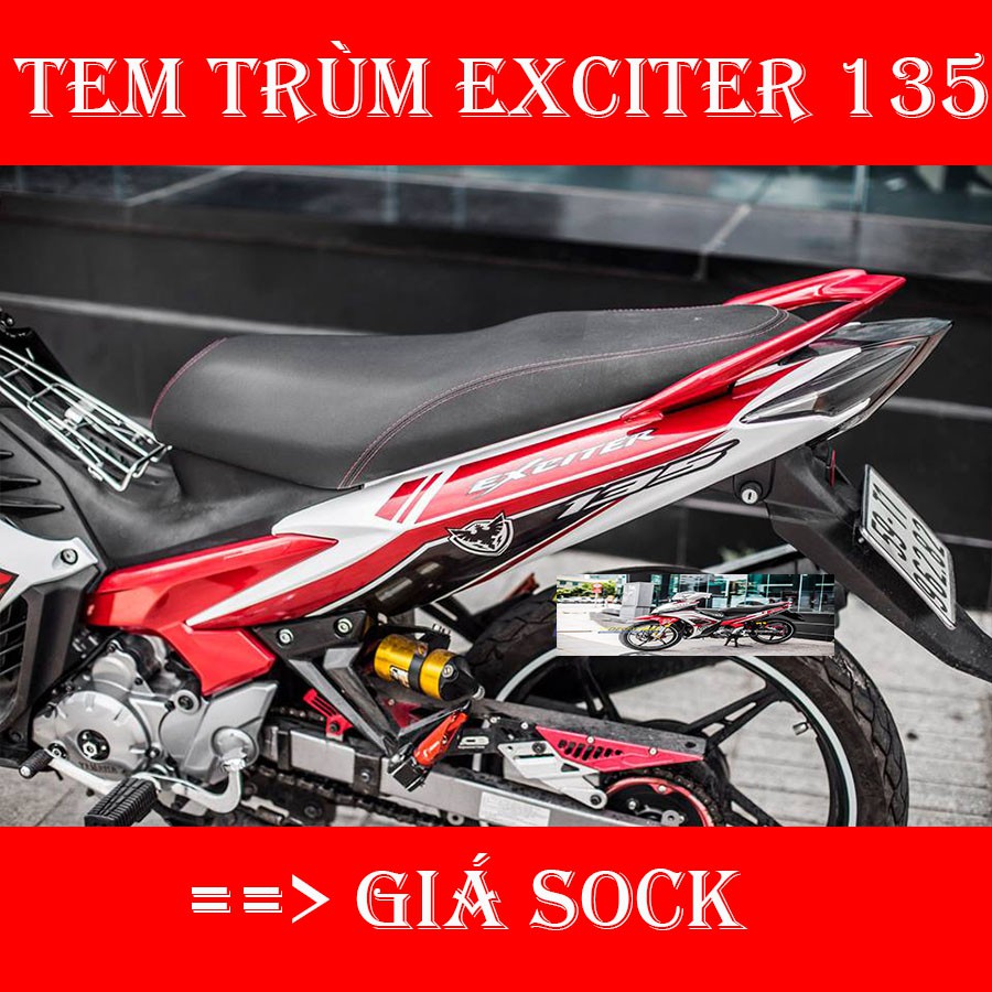 Tem Trùm Exciter 135 Đỏ Trắng Brembo