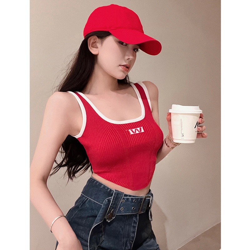 Cocory vn Áo Croptop Dệt Kim Thiết Kế Lệch Vai 7 Màu Sắc Lựa Chọn Thời Trang Mùa Hè Quyến Rũ Cho Nữ
