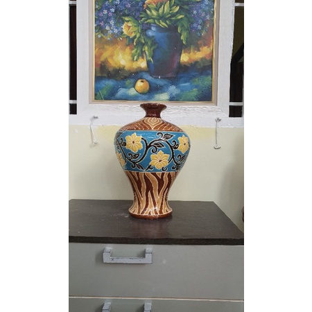 Bình hoa gốm sứ Nam Bộ dạng tỏi cao 35cm