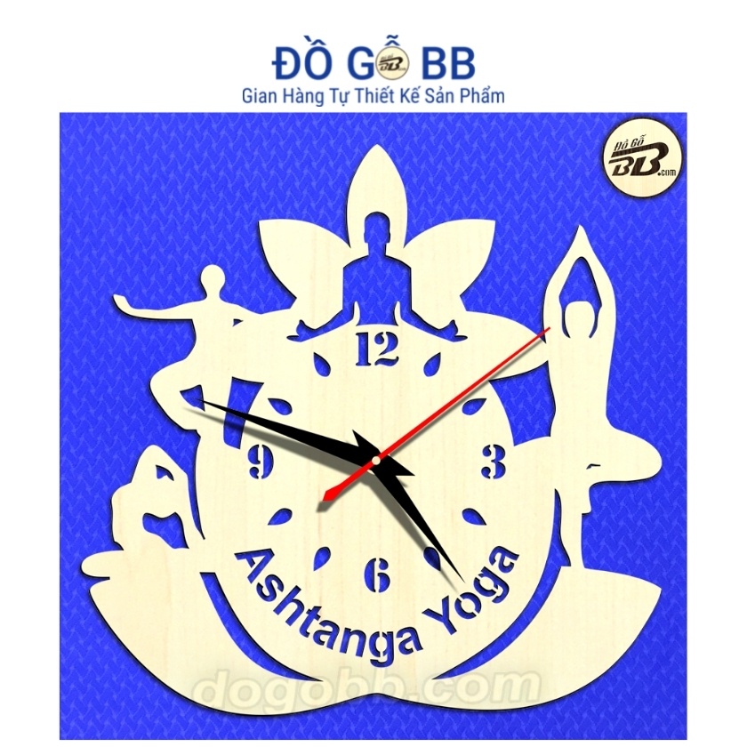 ĐK 30cm Kim Trôi, Đồng Hồ Treo Tường Ashtanga Yoga Giá Rẻ Bền Đẹp - Đồ Gỗ BB