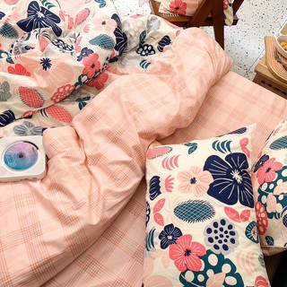 Set chăn ga gối cotton hoa kẻ