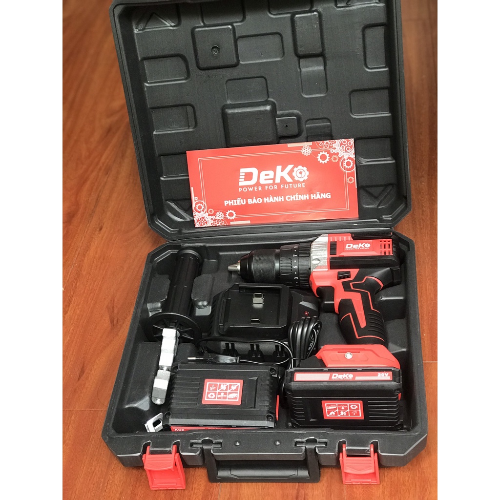 Máy khoan Pin DEKO DK 20V1 Không chổi than , Tặng kèm 2 pin - Hàng chính hãng