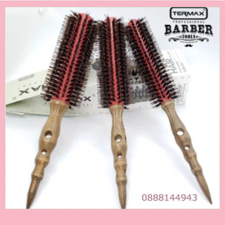 Lược sấy tóc tạo kiểu lõi nhôm termax giữ nhiệt 🛑freeship🛑 - lược sấy cụp cán gỗ - lô sấy tóc 3 size ❌❌