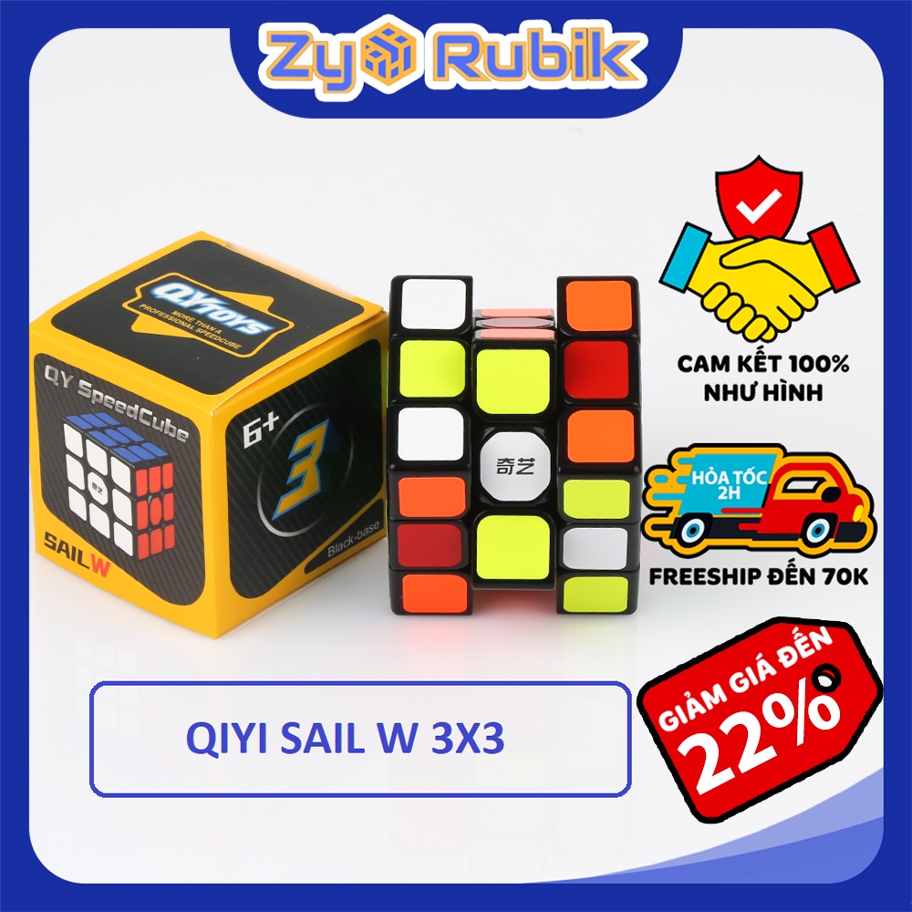 Rubik 3x3 Qiyi Sail W - Đồ Chơi Rubik 3 Tầng Qiyi Sail W (Màu Đen/ Trắng) - ZyO Rubik