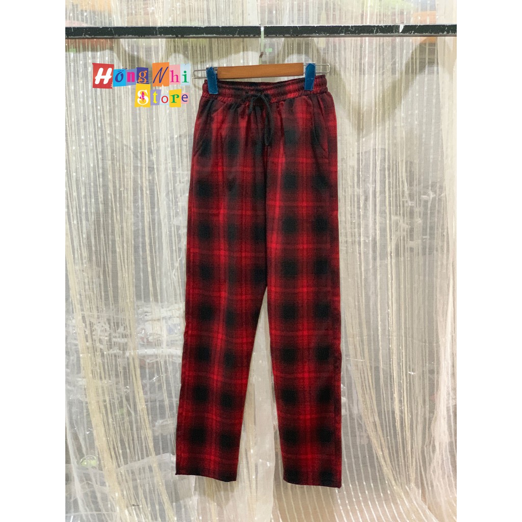 QUẦN SỌC CARO UNISEX QUẦN BAGGY CARO LƯNG THUN PLAID PANTS CAO CẤP - MM